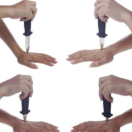 TRICKY DISAPPEARING FAKE KNIFE Prank Blade Novelty Trick Stage Toy Prop Game.