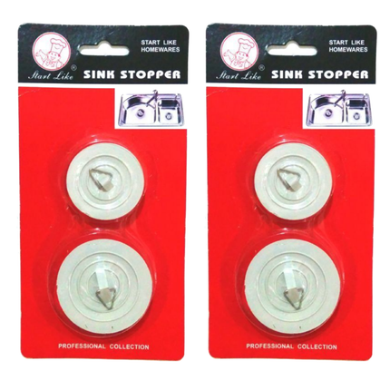 4x BATH AND SINK PLUGS Basin Bath Stopper Chrome Rubber 42mm 54mm.