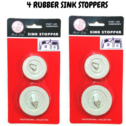 4x BATH AND SINK PLUGS Basin Bath Stopper Chrome Rubber 42mm 54mm.