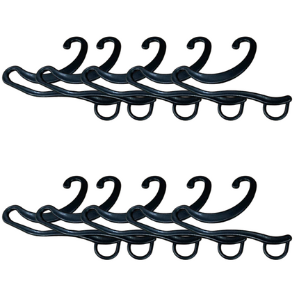 10x Socks Hangers Plastic Sock Hook Retail Display Front Hang Bulk - Black.