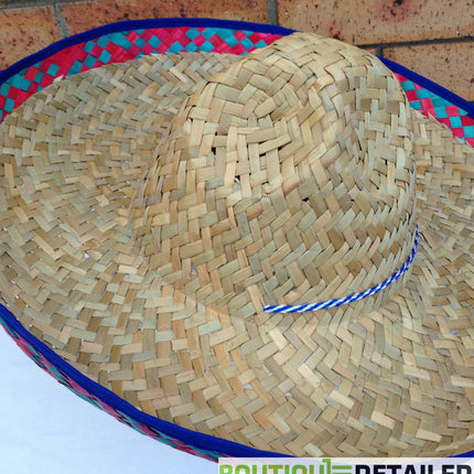 Mexican SOMBRERO Fancy Dress Straw Party Costume Hat Cap Spanish.