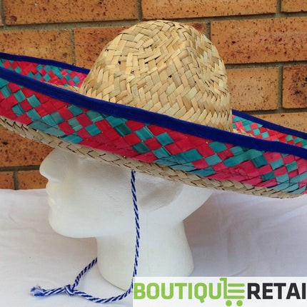 10x Mexican SOMBRERO Fancy Dress Straw Party Costume Hat Cap Spanish BULK.