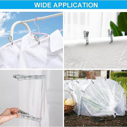 6x STAINLESS STEEL CLOTHES PEGS Laundry Clips Washing Line Clothespin.