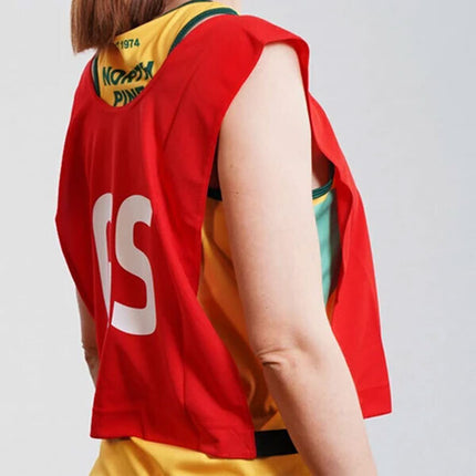 7pcs Set of Summit Netball Bibs Senior Team Pack Bulk Net Ball - Red Colour.