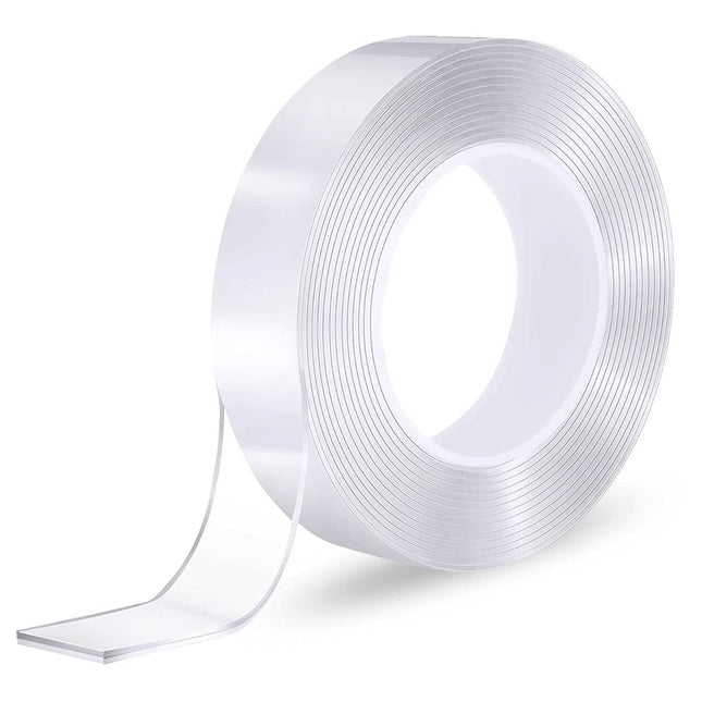 Double-Sided Nano Mounting Tape Traceless Clear Adhesive Invisible Gel 2M x 20mm.