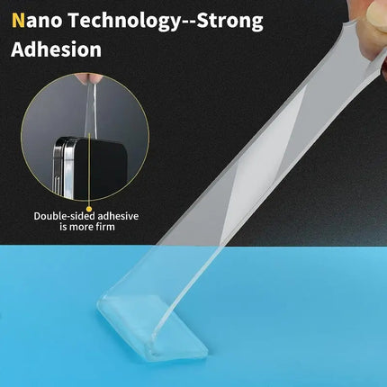 Double-Sided Nano Mounting Tape Traceless Clear Adhesive Invisible Gel 2M x 20mm.
