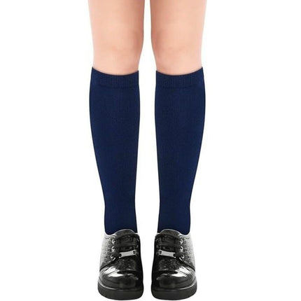 1x Pair School Uniform Knee High Socks Cotton Rich Girls Boys Kids - Navy - 2-8 (10-12 Years Old).