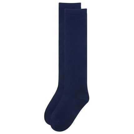 1x Pair School Uniform Knee High Socks Cotton Rich Girls Boys Kids - Navy - 2-8 (10-12 Years Old).