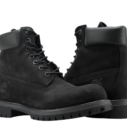TIMBERLAND Mens 6" Premium Waterproof Boots Original Iconic Shoes - Black Nubuck