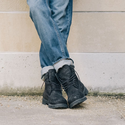TIMBERLAND Mens 6" Premium Waterproof Boots Original Iconic Shoes - Black Nubuck
