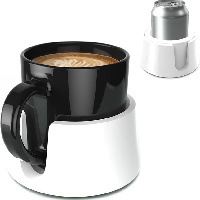 Table Coaster Anti-Spill Drink Holder Tray Couch Seat Car Office Travel - White.