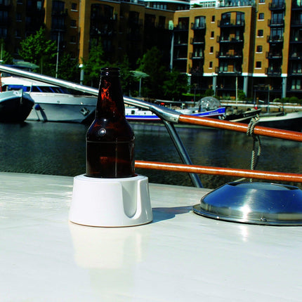 Table Coaster Anti-Spill Drink Holder Tray Couch Seat Car Office Travel - White.