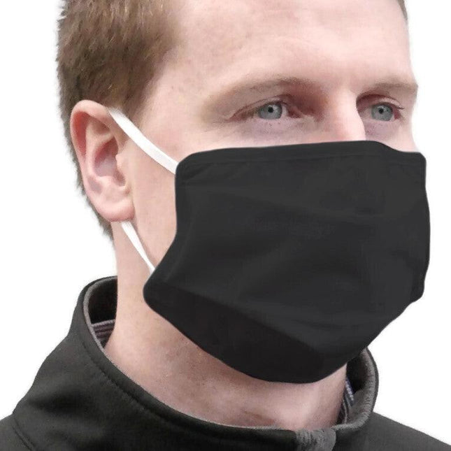 TIGERPLAST Fabric Face Mask Washable Reusable Mask Protect Anti-Microbial Mouth Cover - Black.