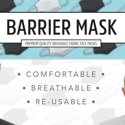 TIGERPLAST Fabric Face Mask Washable Reusable Mask Protect Anti-Microbial Mouth Cover - Black.