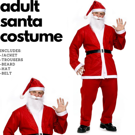 ADULT SANTA CLAUS COSTUME Suit Father Xmas Party Outfit Father Christmas.