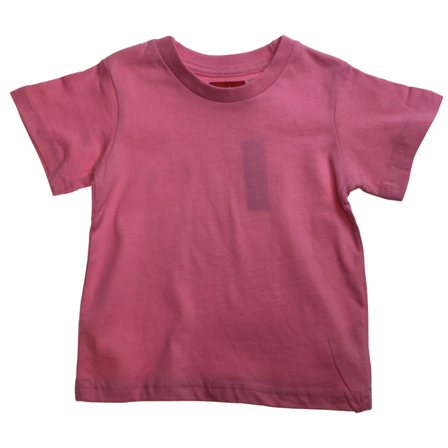 TODDLER PLAIN T SHIRT 100% COTTON Basic Blank Tee Top Teen Teenager Crew Kids - Pink - 2.