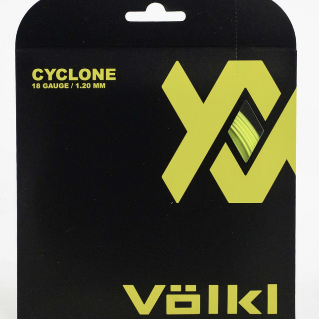 1 Pack Volkl Cyclone 18g/1.20mm Tennis Racquet Strings - Neon Yellow.
