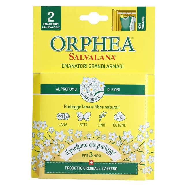 Orphea 2pcs Clothes Protector Flower Scented Natural Diffuser for Closet Wardrobe Hangers.