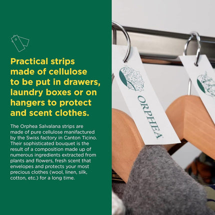 Orphea 12pcs Clothes Protector Sandalwood & Bergamot Scented Strips for Drawers/Closets.