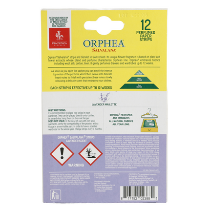 Orphea 12pcs Clothes Protector Natural Lavender Scented Strips for Drawers/Closets.