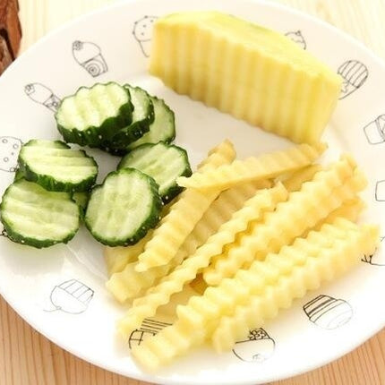 JELLY KNIFE Stainless Steel Blade Potato Vegetable Crinkle Wavy Cutter Slicer.