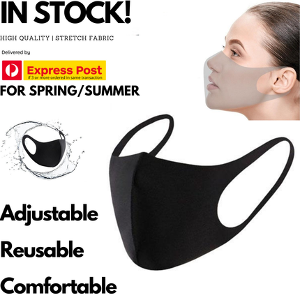 SUMMER Reusable Breathable Face Mask Mouth Mask Anti Dust Haze Protective in Black.