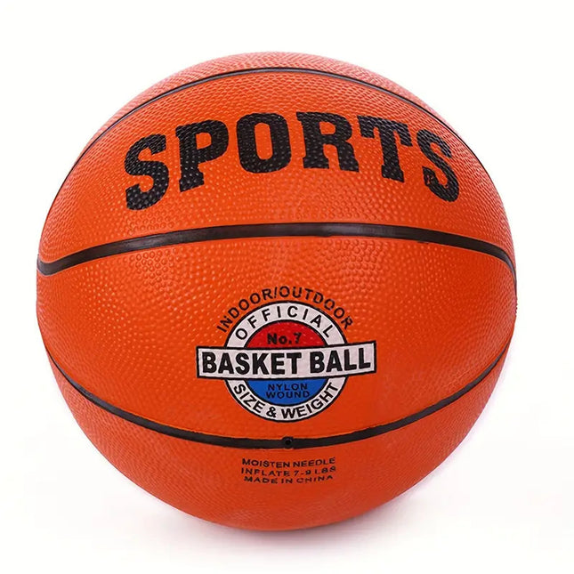 Classic Rubber Basketball Training Standard Size Downtown for NBA- Black/Orange.