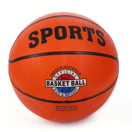 Classic Rubber Basketball Training Standard Size Downtown for NBA- Black/Orange.