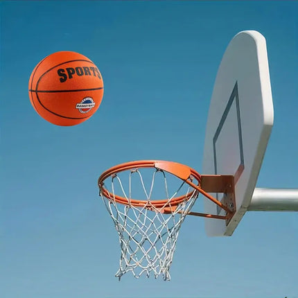 Classic Rubber Basketball Training Standard Size Downtown for NBA- Black/Orange.