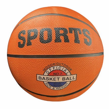 Classic Rubber Basketball Training Standard Size Downtown for NBA- Black/Orange.