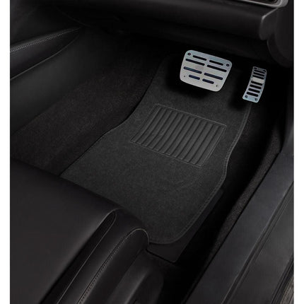 4pcs Car Floor Mats Front Rear Rubber Black Universal Fit Carpet Set Heavy Duty.