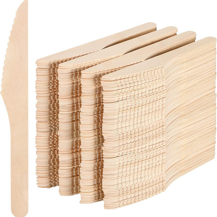 1800pcs 16.5cm Disposable Wooden Knives - Eco Friendly Cutlery - Extra Strong (Bulk).