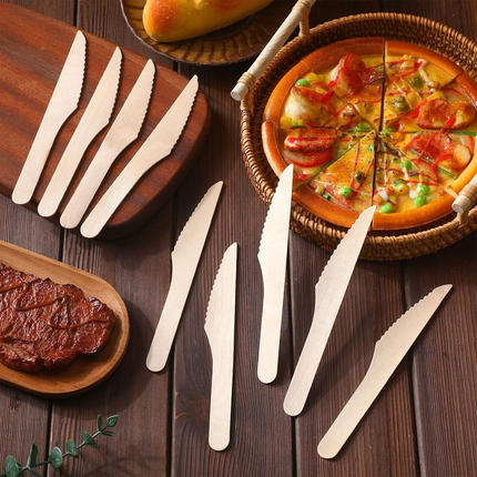 1800pcs 16.5cm Disposable Wooden Knives - Eco Friendly Cutlery - Extra Strong (Bulk).