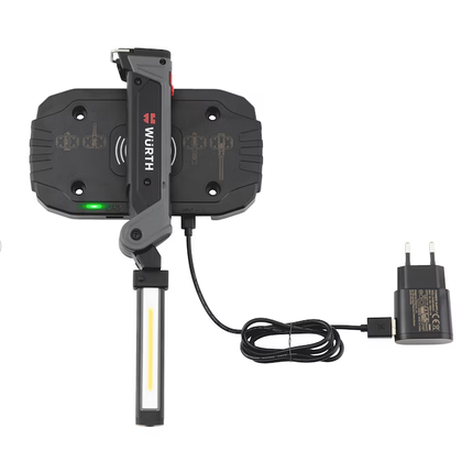 Wurth Cordless LED Handheld Work Lamp ERGOPOWER BEND+ – 700 Lumen, Folding Head, USB Rechargeable.