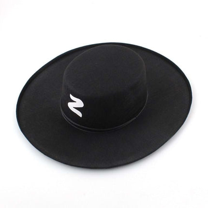 Zorro Hat Spanish Bandit Adult/Children Costume Party Halloween Dress.