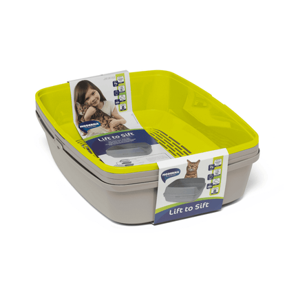 Scoop Free Cat Litter Box, Moderna Lift-to-Sift Grey, Jumbo.