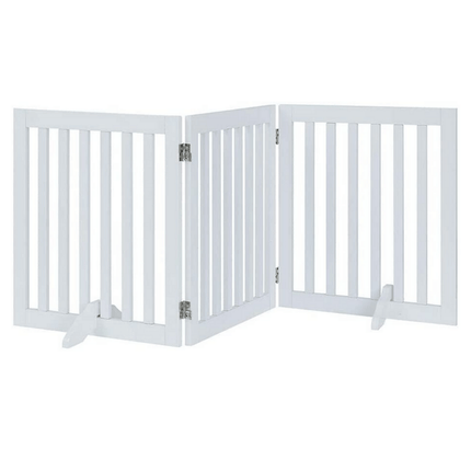 Three Panel Freestanding Dog Gate, White.