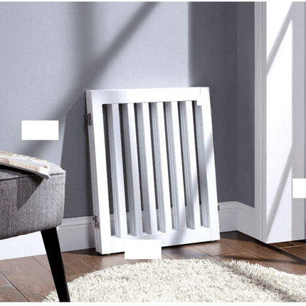 Three Panel Freestanding Dog Gate, White.