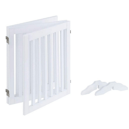 Three Panel Freestanding Dog Gate, White.