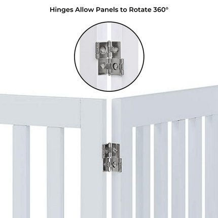 Three Panel Freestanding Dog Gate, White.