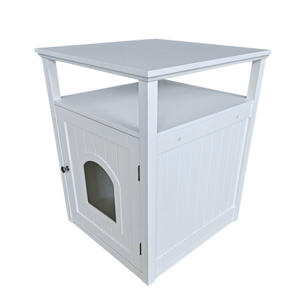 Jasper 2 Cat Litter Cabinet, White.