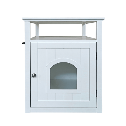 Jasper 2 Cat Litter Cabinet, White.