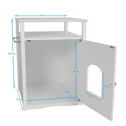 Jasper 2 Cat Litter Cabinet, White.