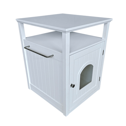 Jasper 2 Cat Litter Cabinet, White.