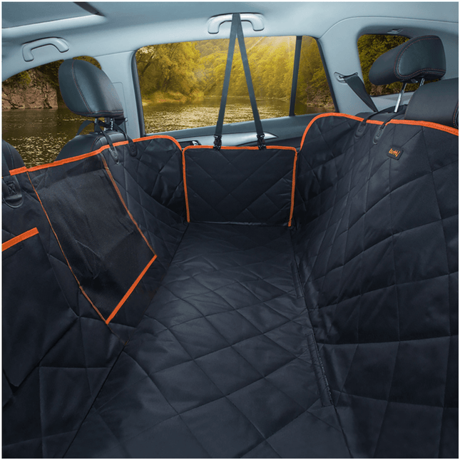 iBuddy Dog Seat Cover Car Hammock w/ Mesh Window & Dog Seat Belt.