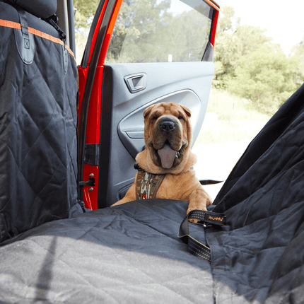 iBuddy Dog Seat Cover Car Hammock w/ Mesh Window & Dog Seat Belt.