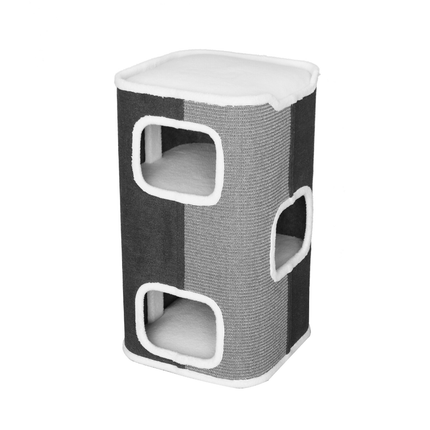 Tri-Level Square Cat Condo with Sherpa Lining.