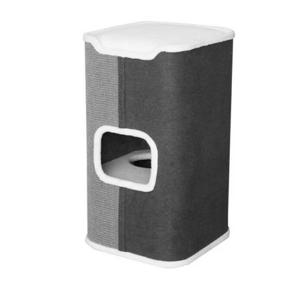 Tri-Level Square Cat Condo with Sherpa Lining.