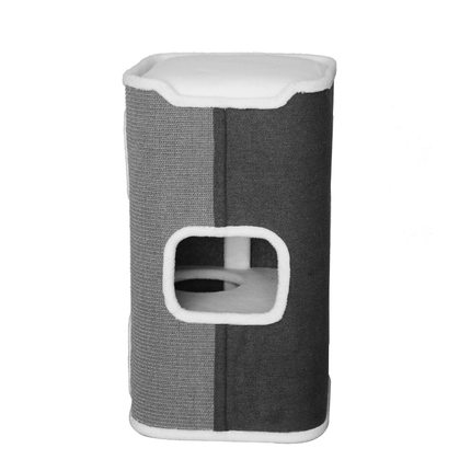 Tri-Level Square Cat Condo with Sherpa Lining.