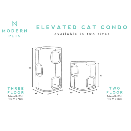 Tri-Level Square Cat Condo with Sherpa Lining.